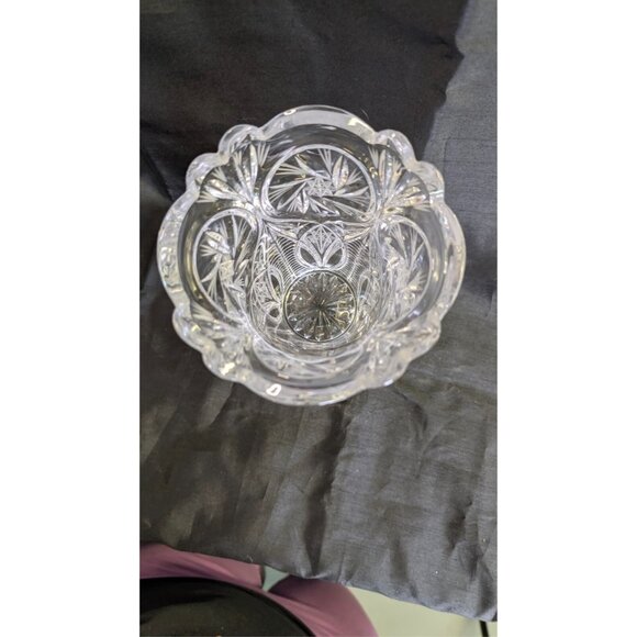 Beautiful Vintage Pinwheel Bohemian Crystal Vase 8” - Picture 10 of 10